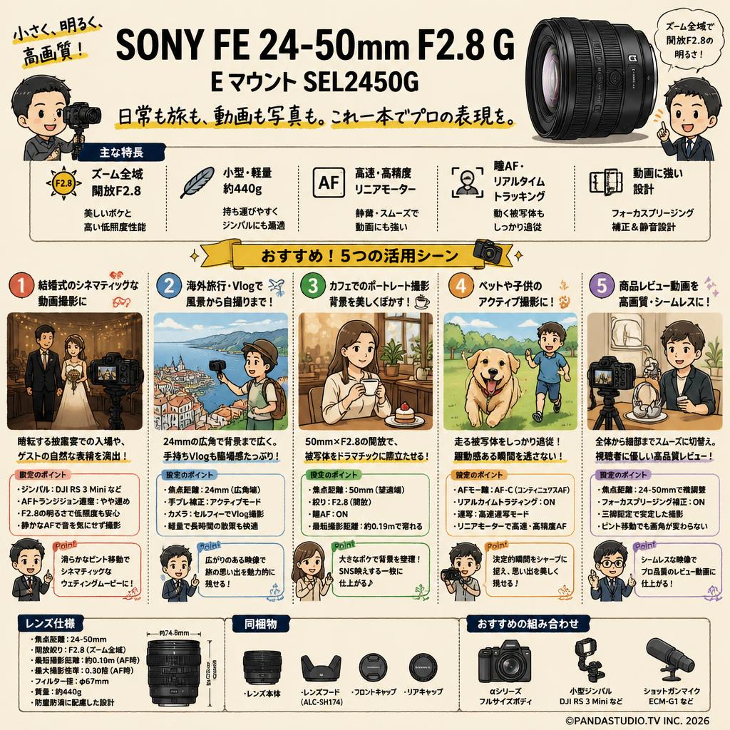 SONY FE 24-50mm F2.8 G Eマウント SEL2450G 用途