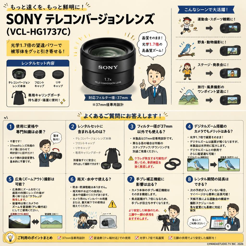 SONY テレコンバージョンレンズ ( VCL-HG1737C ) FAQ（よくある質問と答え）