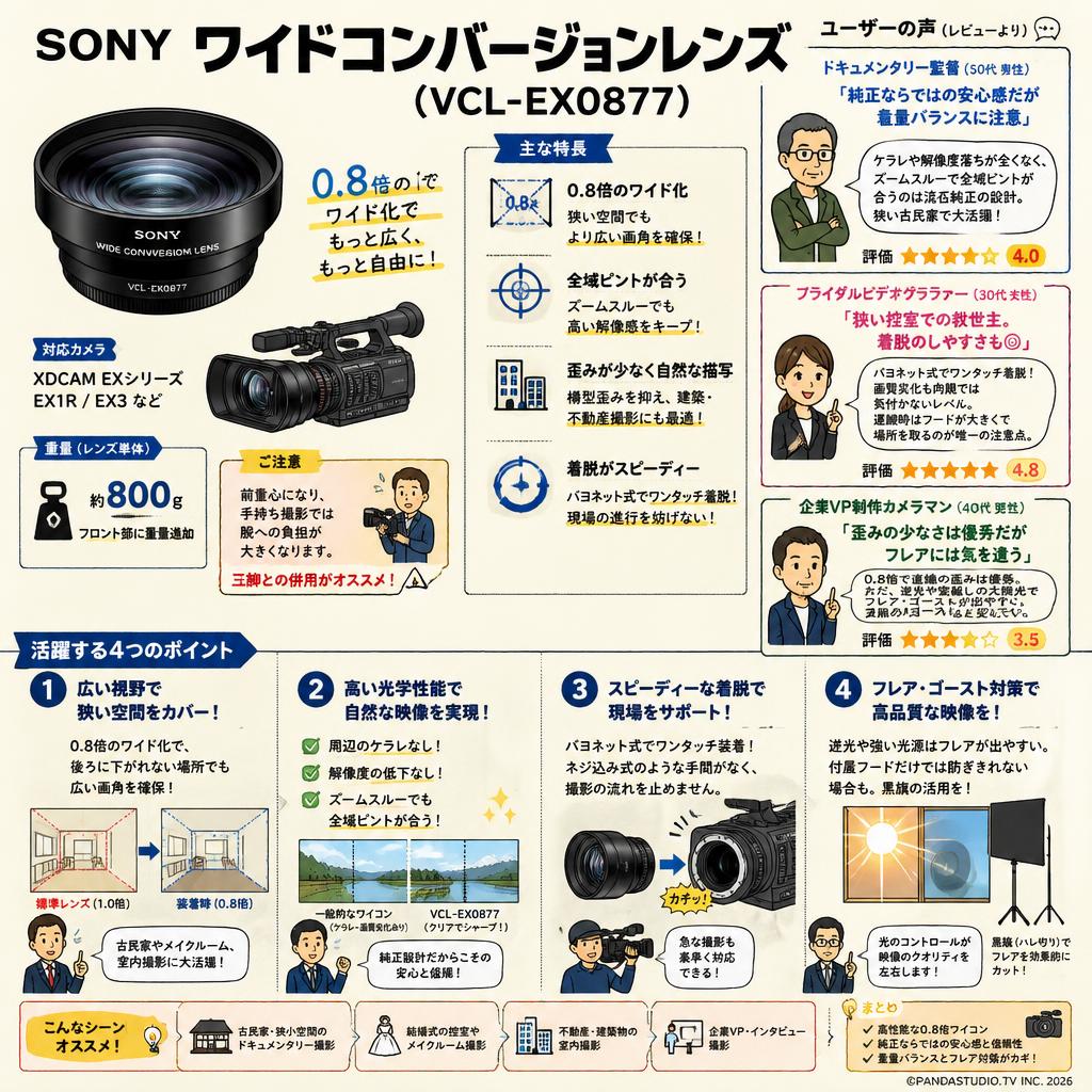 SONY ワイドコンバージョンレンズ ( VCL-EX0877 ) インターネット上のお客様の声（評判）