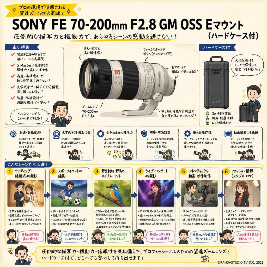 SONY FE 70-200mm F2.8 GM OSS Eマウント  (ハードケ－ス付) 用途