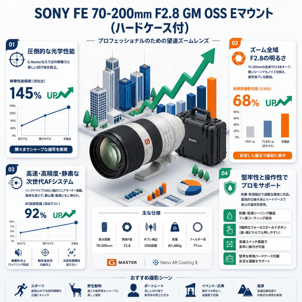 SONY FE 70-200mm F2.8 GM OSS Eマウント  (ハードケ－ス付) セールスポイント