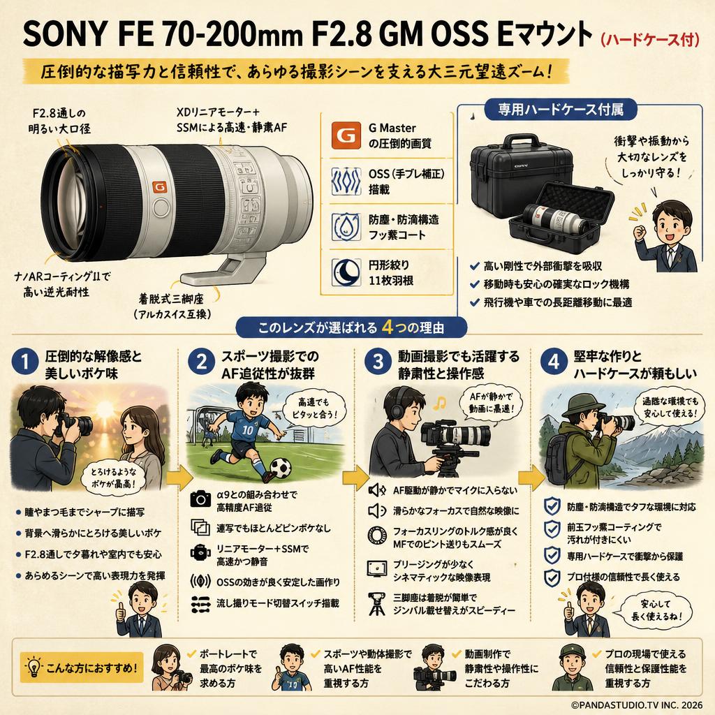 SONY FE 70-200mm F2.8 GM OSS Eマウント  (ハードケ－ス付) インターネット上のお客様の声（評判）