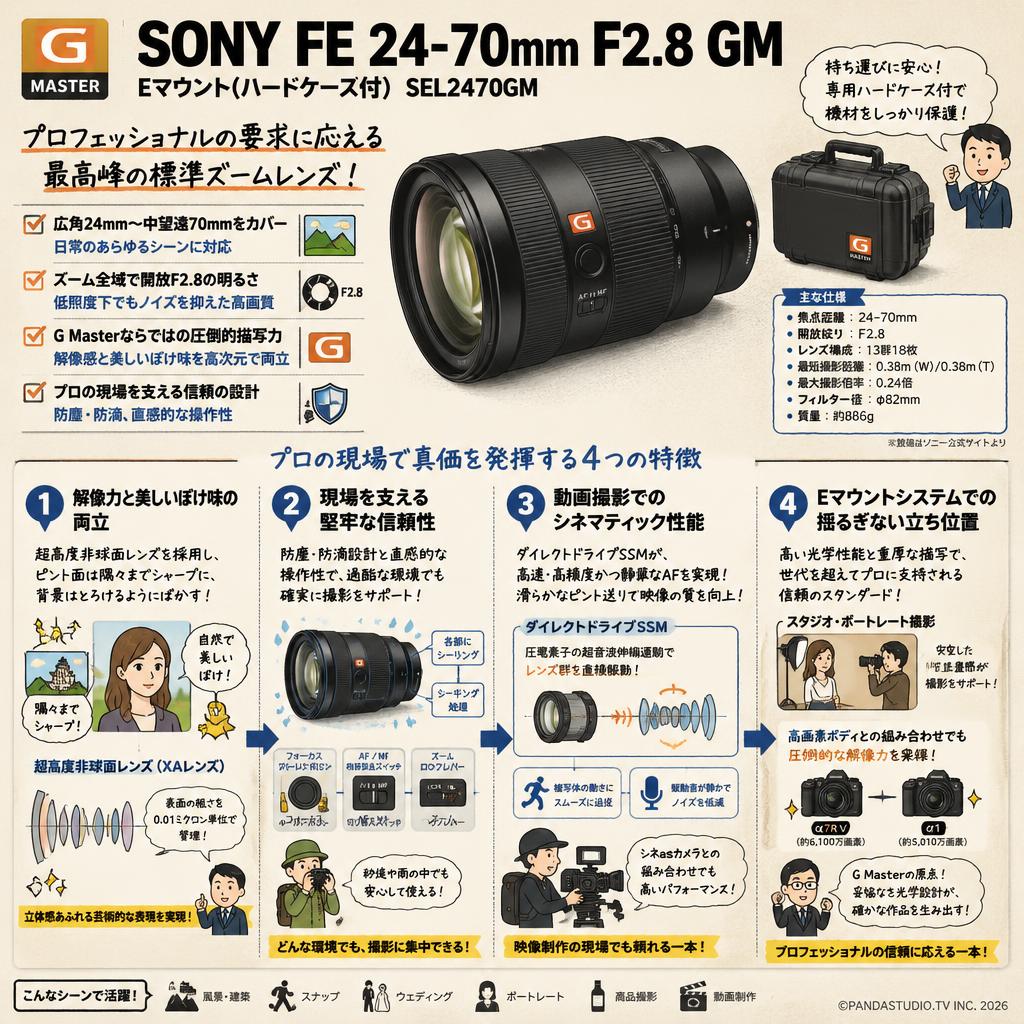 SONY FE 24-70mm F2.8 GM Eマウント(ハードケ－ス付) SEL2470GM 概要