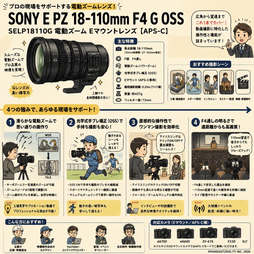 SONY E PZ 18-110mm F4 G OSS SELP18110G 電動ズーム Eマウントレンズ 用途