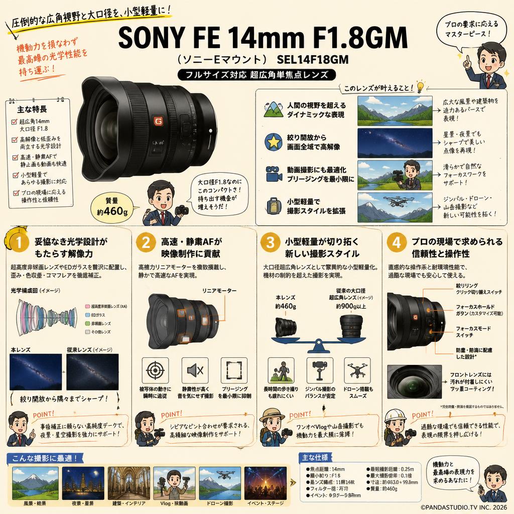 SONY FE 14mm F1.8GM　(ソニーEマウント)　SEL14F18GM 概要