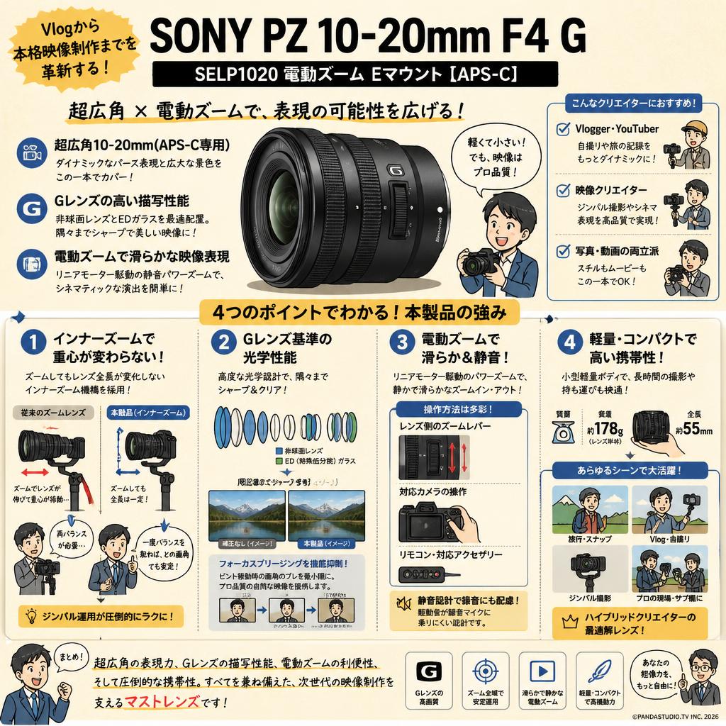 SONY PZ 10-20mm F4 GSELP1020 電動ズーム Eマウント【APS-C 】 概要