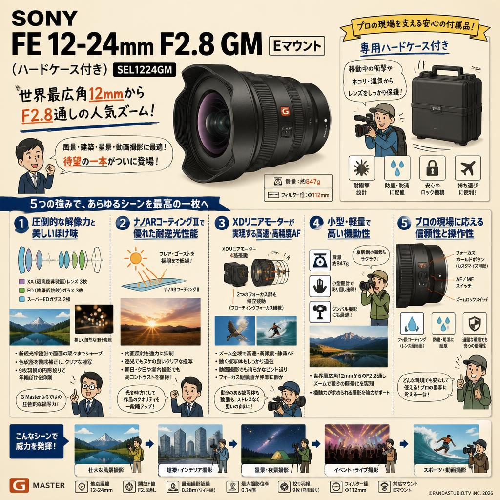 SONY FE 12-24mm F2.8 GM Eマウント（ハードケース付き) SEL1224GM 概要