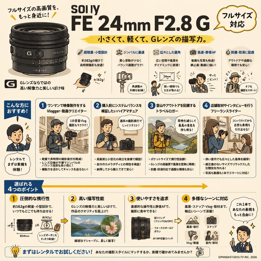 SONY FE 24mm F2.8G(フルサイズ対応) おもな対象のお客様