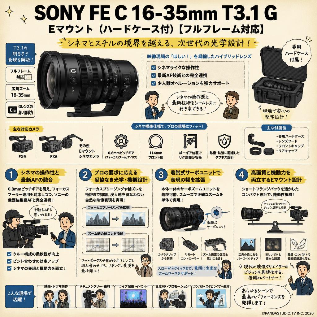 SONY FE C 16-35mm T3.1 G Eマウント(ハードケ－ス付)【フルフレーム対応】 概要