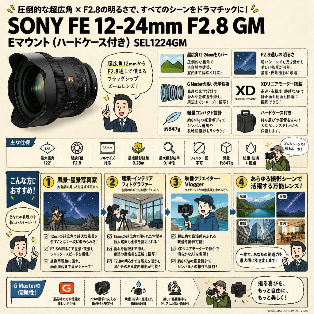 SONY FE 12-24mm F2.8 GM Eマウント（ハードケース付き) SEL1224GM おもな対象のお客様