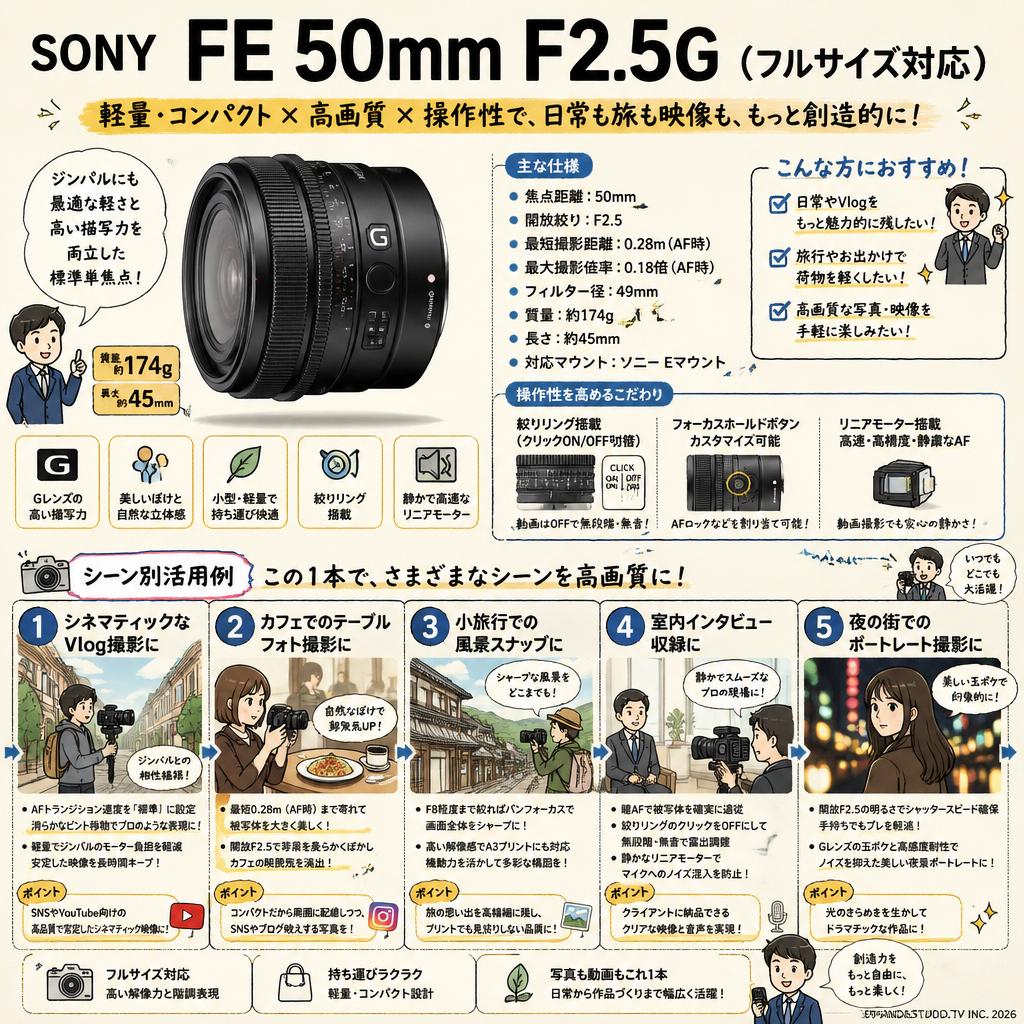 SONY FE 50mm F2.5G(フルサイズ対応) 用途