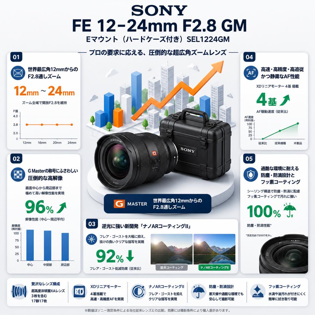 SONY FE 12-24mm F2.8 GM Eマウント（ハードケース付き) SEL1224GM セールスポイント