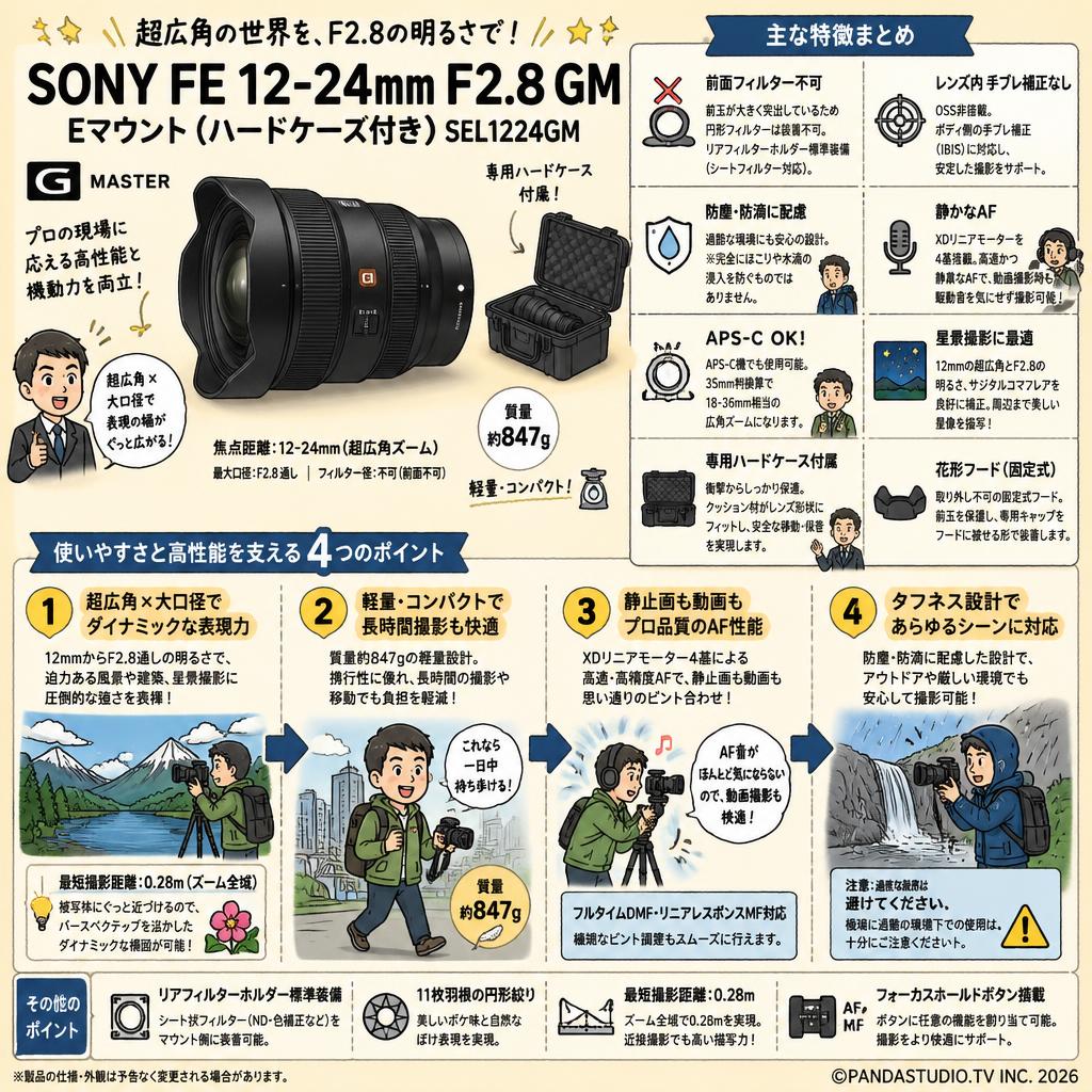 SONY FE 12-24mm F2.8 GM Eマウント（ハードケース付き) SEL1224GM FAQ（よくある質問と答え）