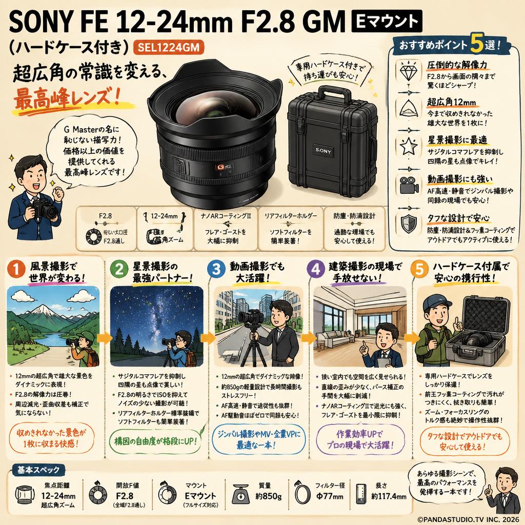 SONY FE 12-24mm F2.8 GM Eマウント（ハードケース付き) SEL1224GM インターネット上のお客様の声（評判）