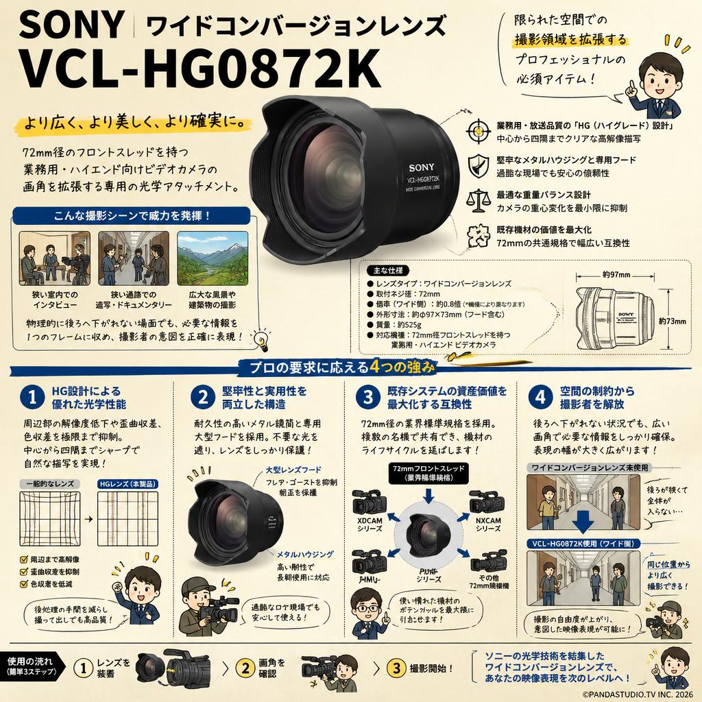 SONY  ワイドコンバージョンレンズ VCL-HG0872K 概要