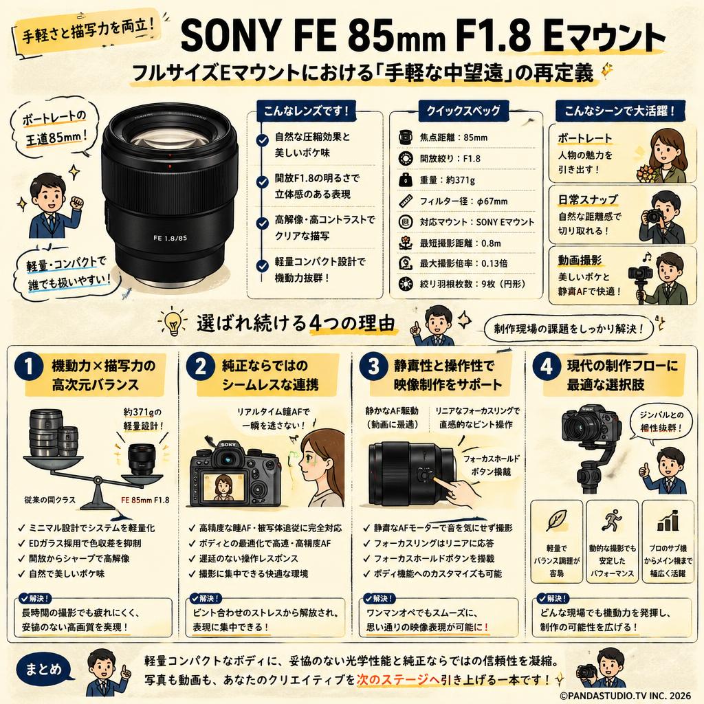 SONY FE 85mm F1.8 Eマウント 概要
