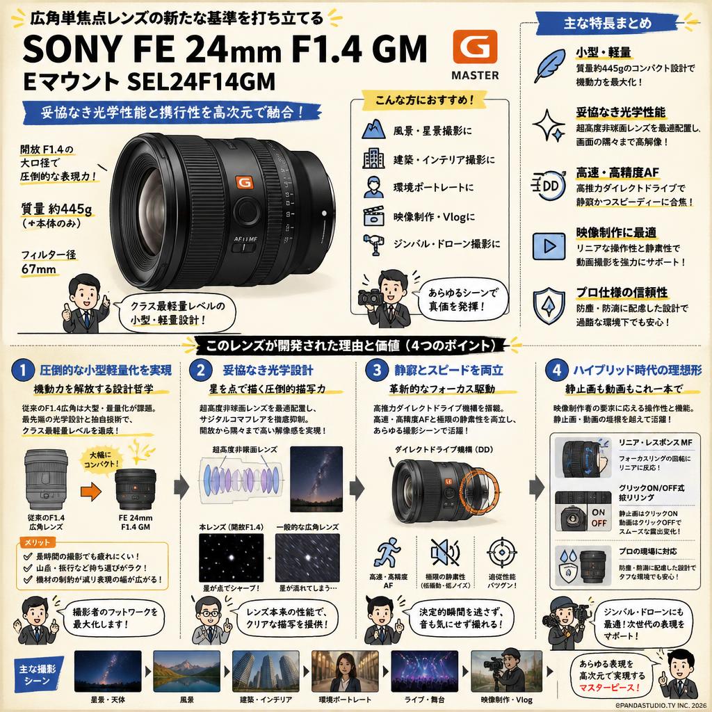 SONY FE 24mm F1.4 GM Eマウント SEL24F14GM 概要