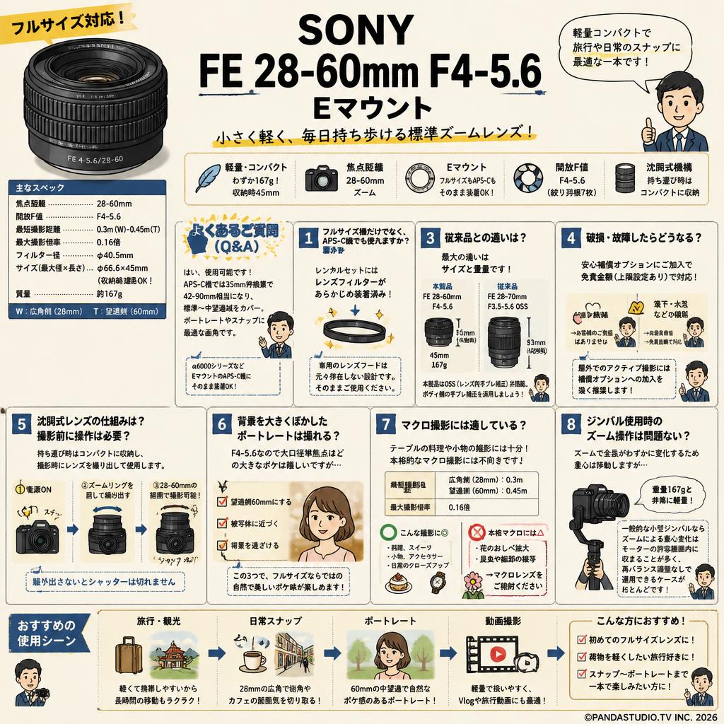 SONY FE 28-60mm F4-5.6 Eマウント FAQ（よくある質問と答え）