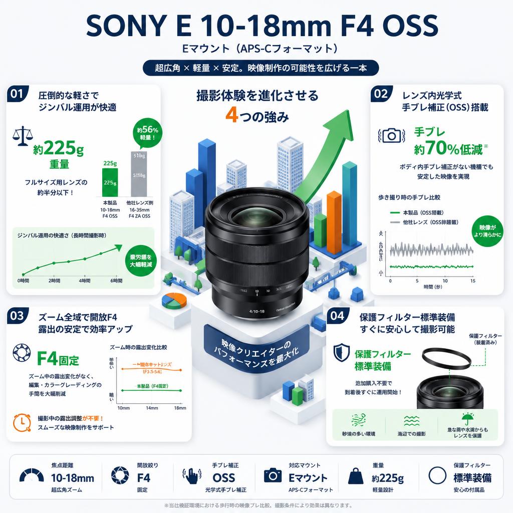 SONY E 10-18mm F4 OSS Eマウント（APS-Cフォーマット） セールスポイント
