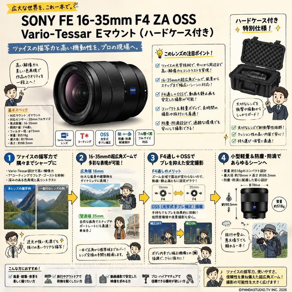 SONY FE 16-35mm F4 ZA OSS Vario-Tessar Eマウント(ハードケース付き) 概要
