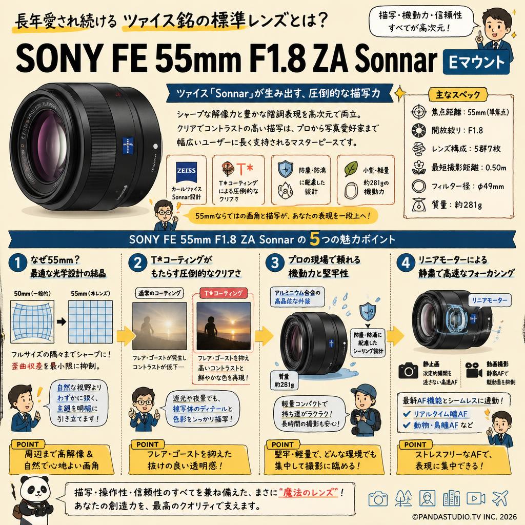 SONY FE 55mm F1.8 ZA Sonnar Eマウント 概要