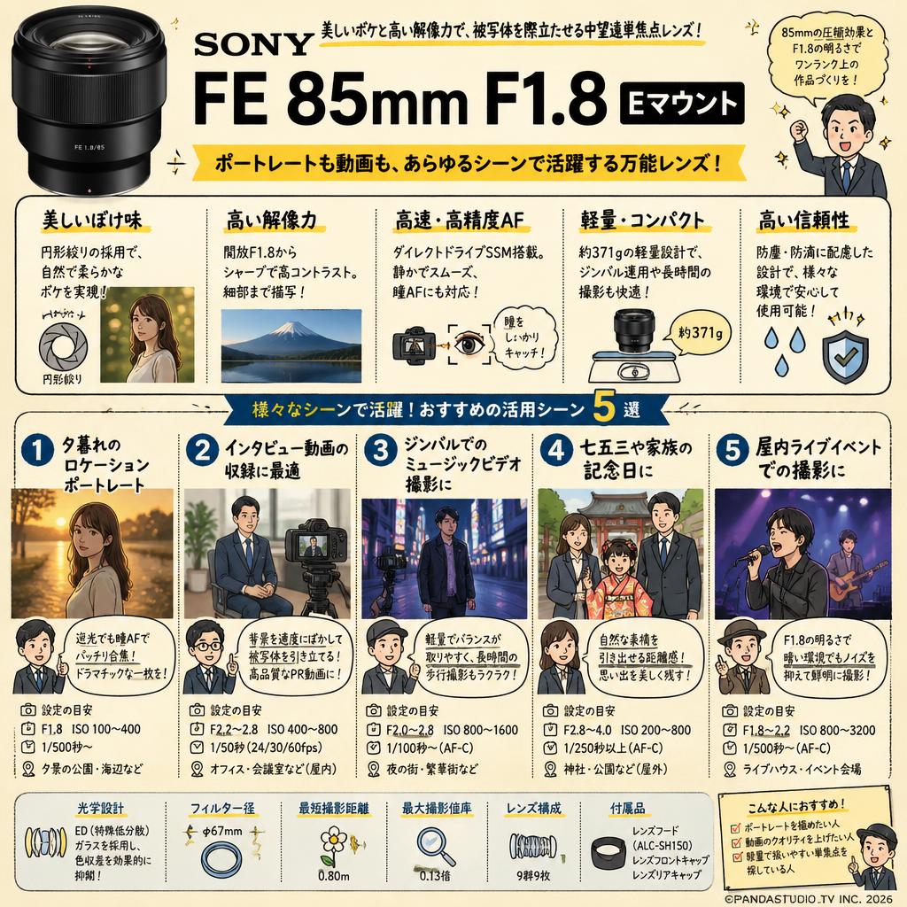 SONY FE 85mm F1.8 Eマウント 用途