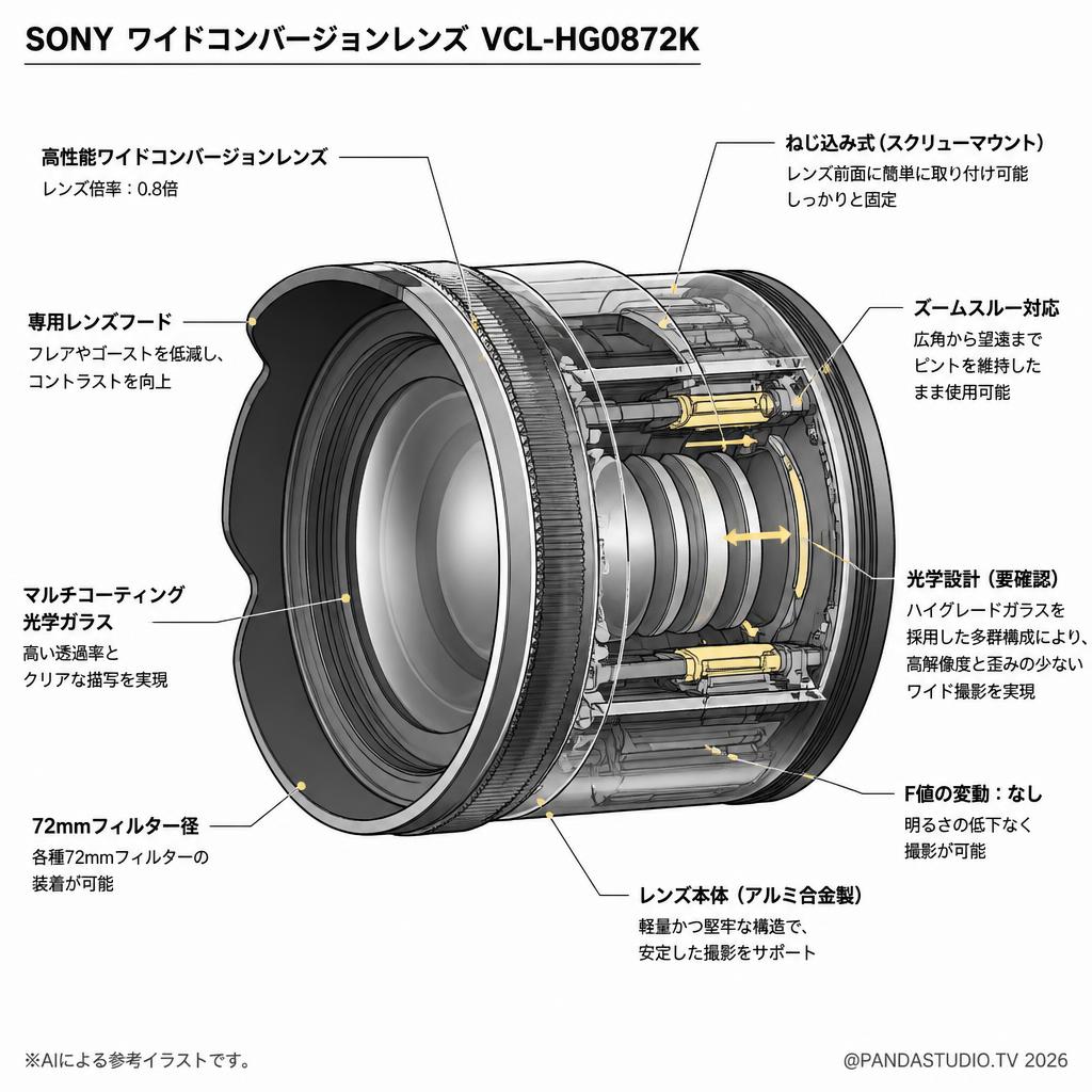SONY  ワイドコンバージョンレンズ VCL-HG0872K スペック