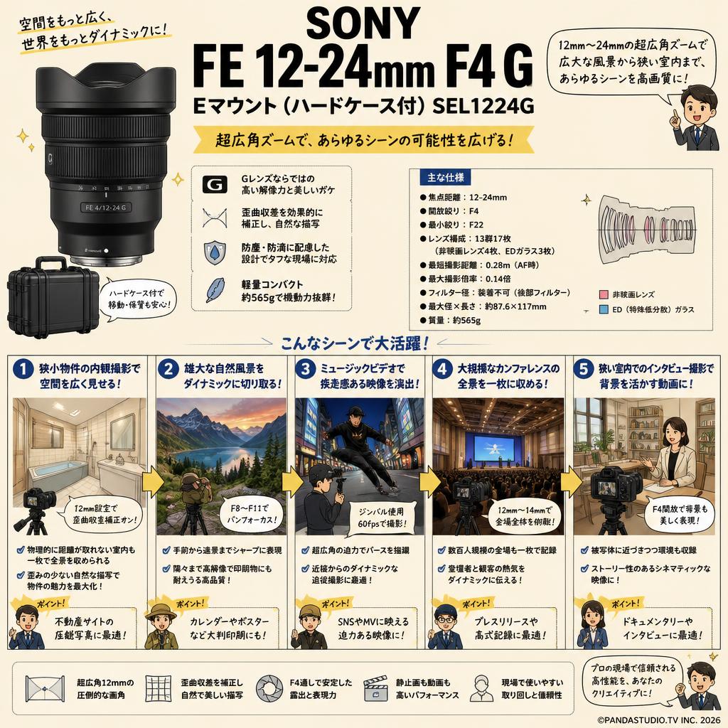 SONY FE 12-24mm F4 G Eマウント(ハードケ－ス付) SEL1224G 用途