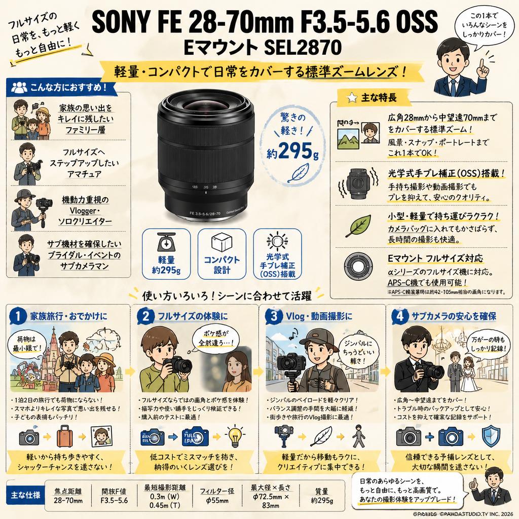 SONY FE 28-70mm F3.5-5.6 OSS Eマウント SEL2870 おもな対象のお客様