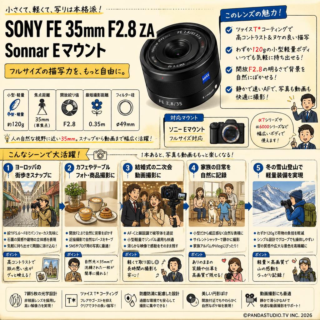 SONY FE 35mm F2.8 ZA Sonnar Eマウント 用途