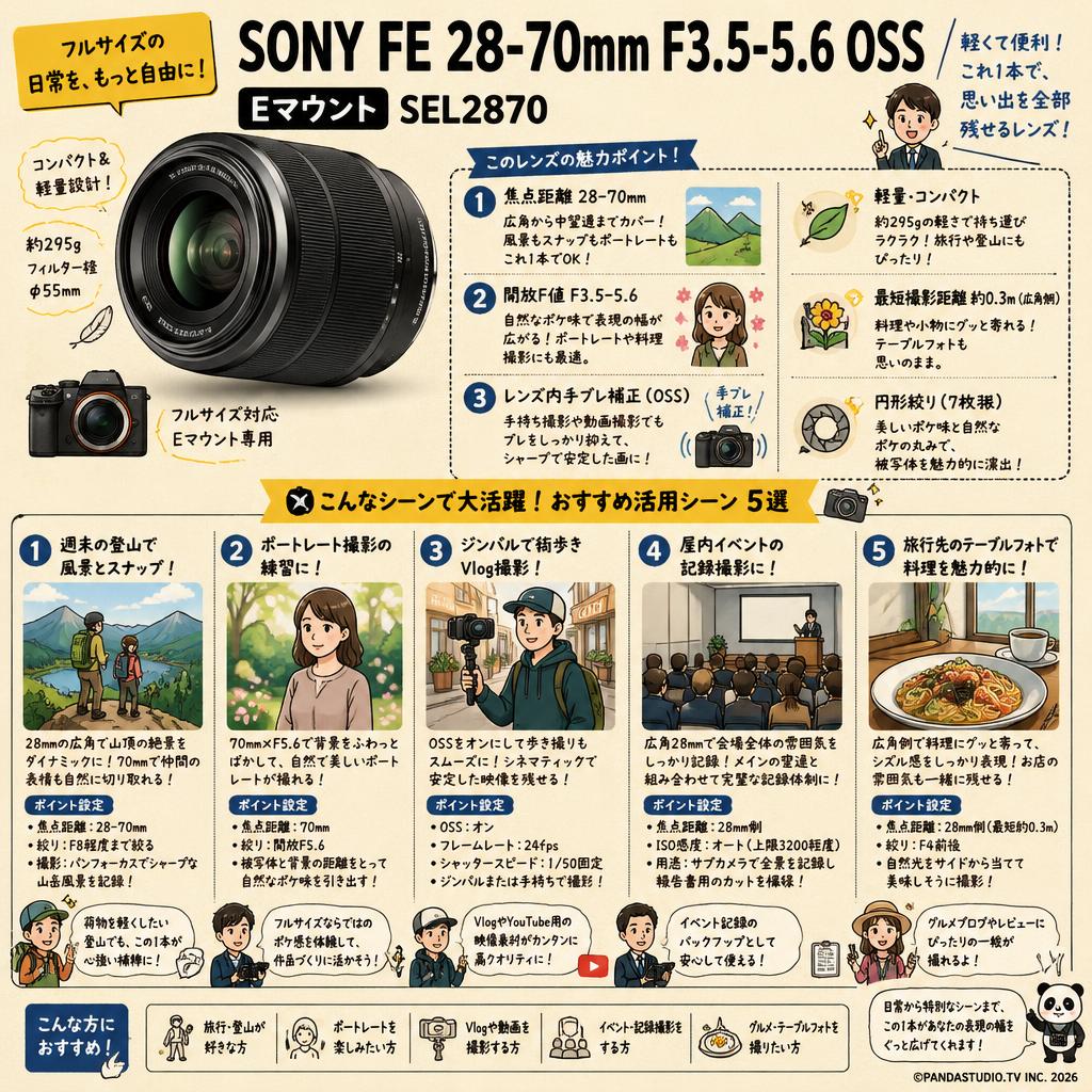 SONY FE 28-70mm F3.5-5.6 OSS Eマウント SEL2870 用途