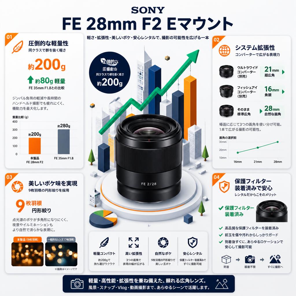 SONY FE 28mm F2 Eマウント セールスポイント