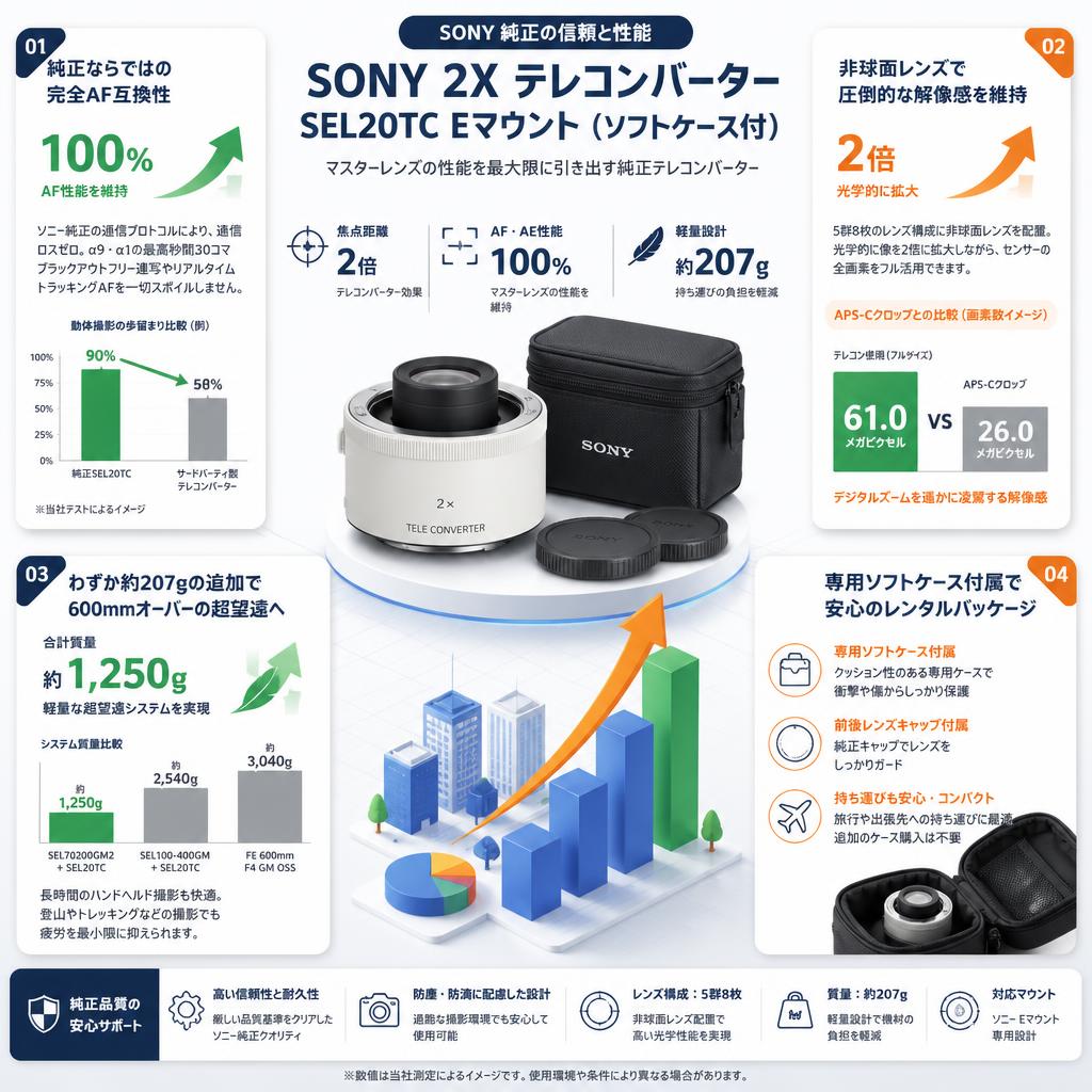 SONY 2X テレコンバーター SEL20TC Eマウント（ソフトケ－ス付） セールスポイント