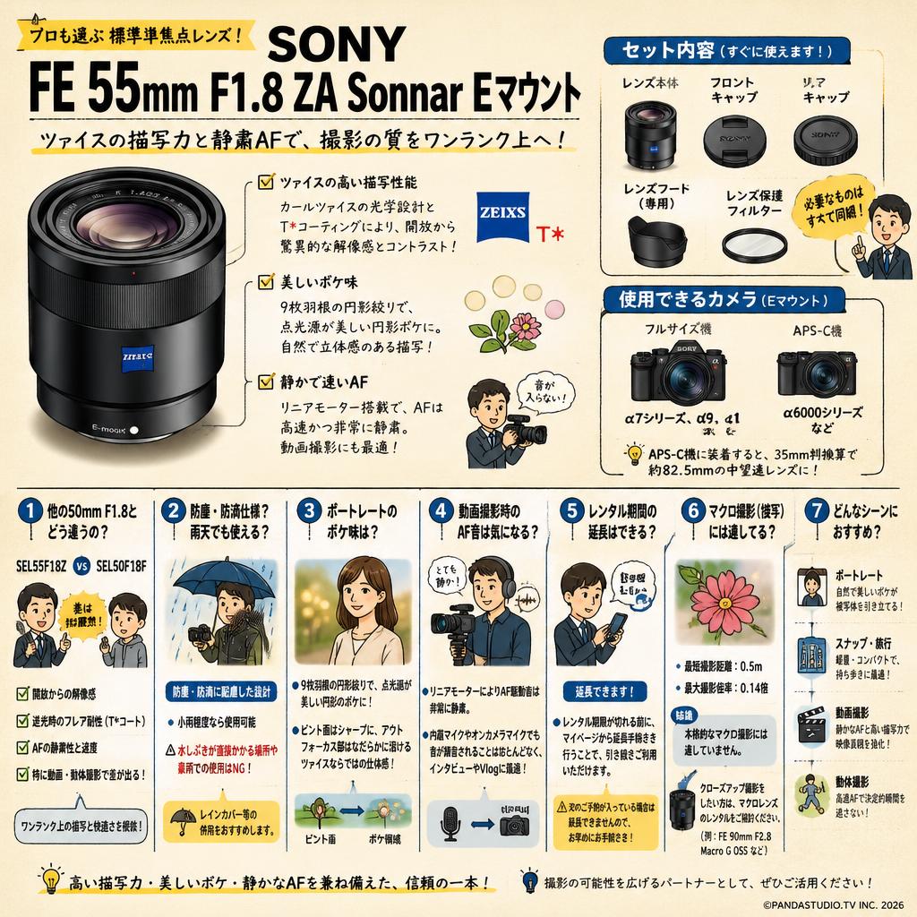 SONY FE 55mm F1.8 ZA Sonnar Eマウント FAQ（よくある質問と答え）