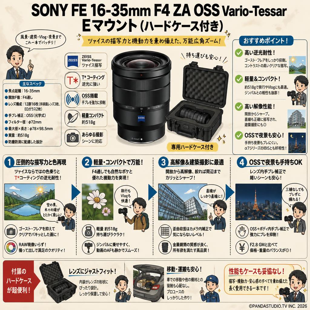 SONY FE 16-35mm F4 ZA OSS Vario-Tessar Eマウント(ハードケース付き) インターネット上のお客様の声（評判）