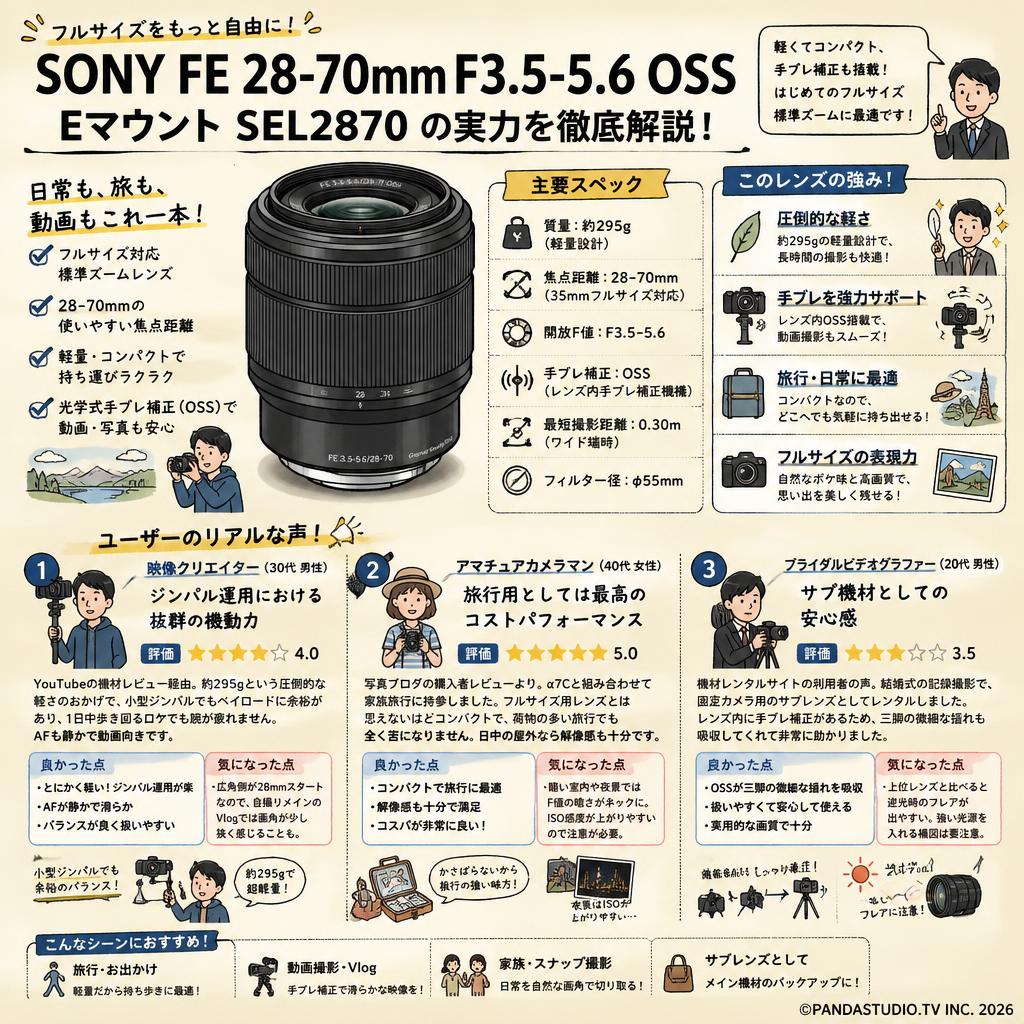 SONY FE 28-70mm F3.5-5.6 OSS Eマウント SEL2870 インターネット上のお客様の声（評判）