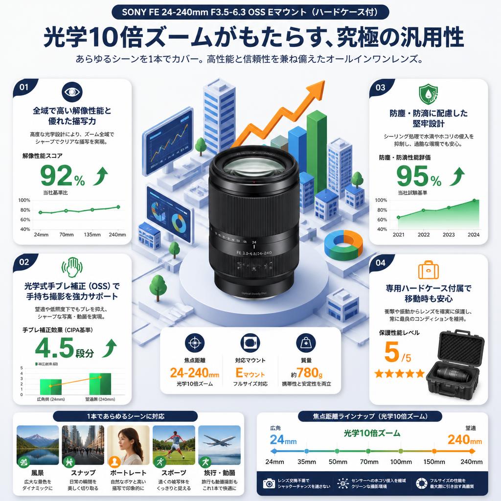 SONY FE 24-240mm F3.5-6.3 OSS Eマウント(ハードケ－ス付) セールスポイント