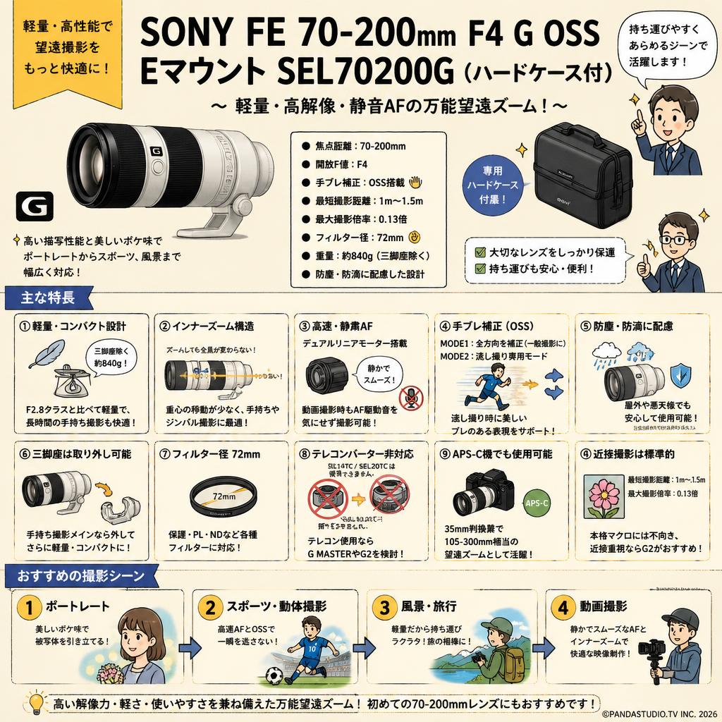 SONY FE 70-200mm F4 G OSS Eマウント SEL70200G (ハードケ－ス付) FAQ（よくある質問と答え）