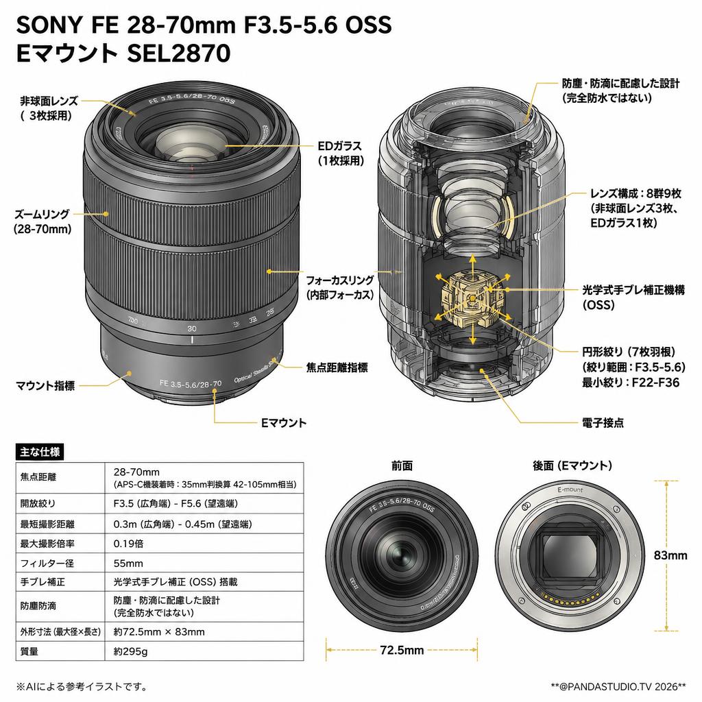 SONY FE 28-70mm F3.5-5.6 OSS Eマウント SEL2870 スペック
