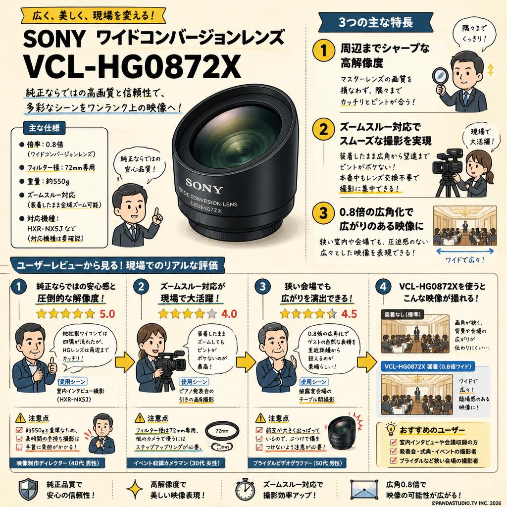 SONY  ワイドコンバージョンレンズ VCL-HG0872X インターネット上のお客様の声（評判）