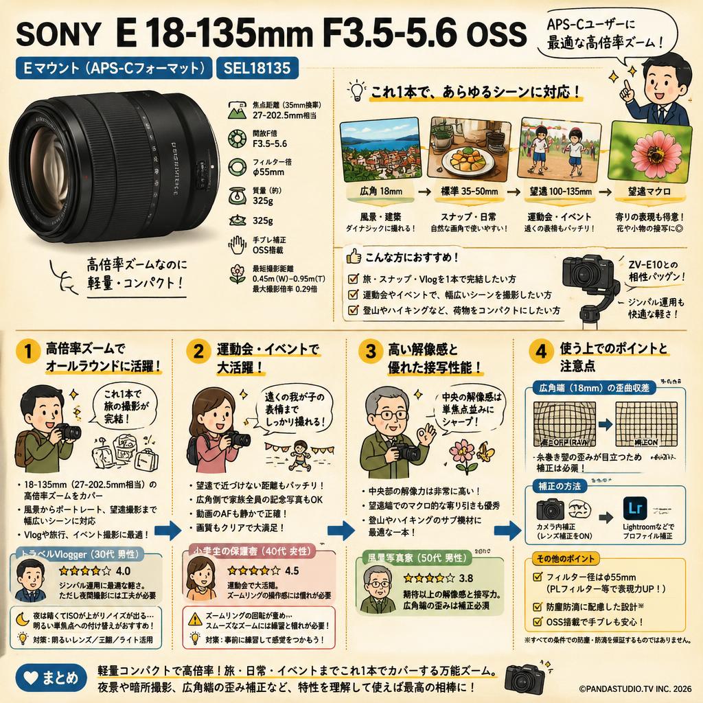 SONY E 18-135mm F3.5-5.6 OSS Eマウント（APS-Cフォーマット） SEL18135 インターネット上のお客様の声（評判）