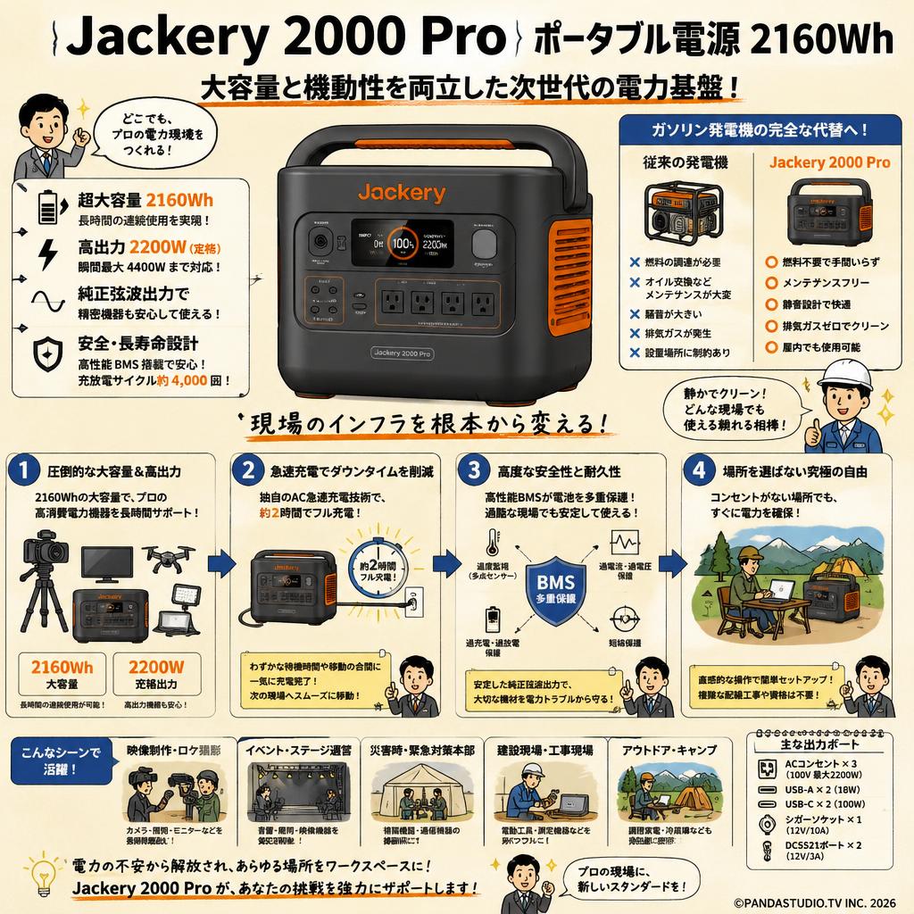 Jackery 2000 Pro ポータブル電源 2160Wh 概要