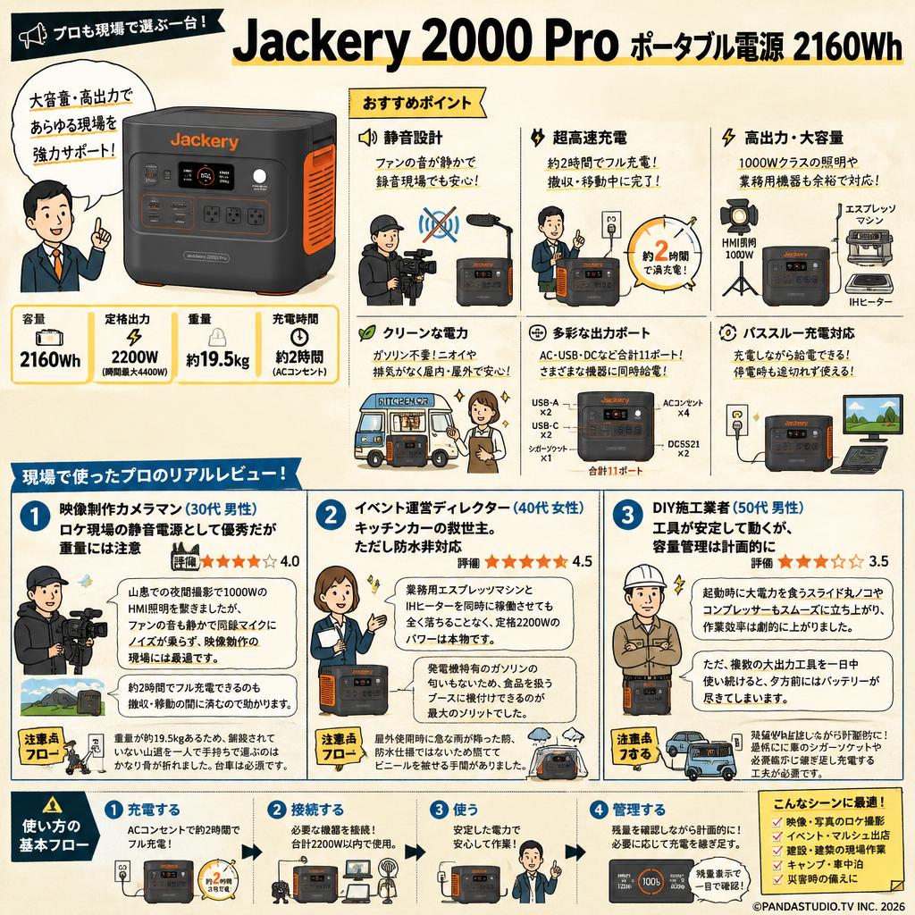 Jackery 2000 Pro ポータブル電源 2160Wh インターネット上のお客様の声（評判）