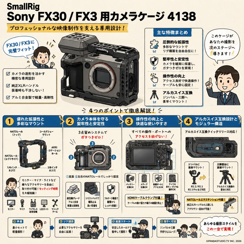 SmallRig Sony FX30 FX3 用カメラケージ 4138 概要