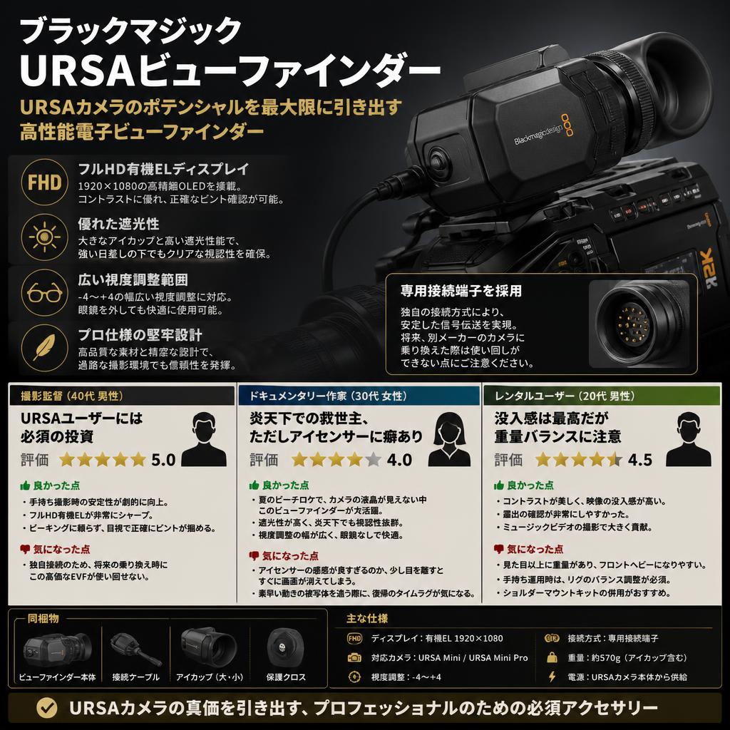 Blackmagic URSA Viewfinder インターネット上のお客様の声（評判）