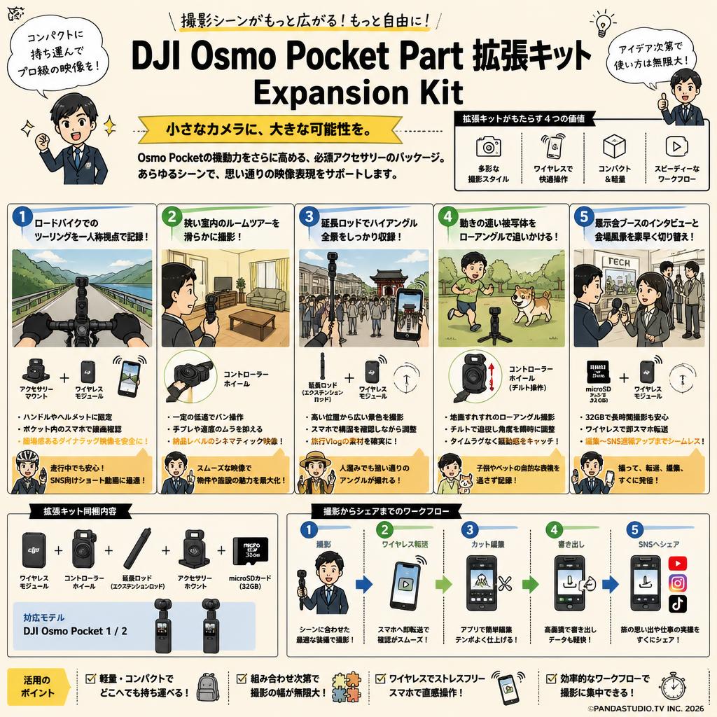 DJI Osmo Pocket Part 拡張キット Expansion Kit 用途