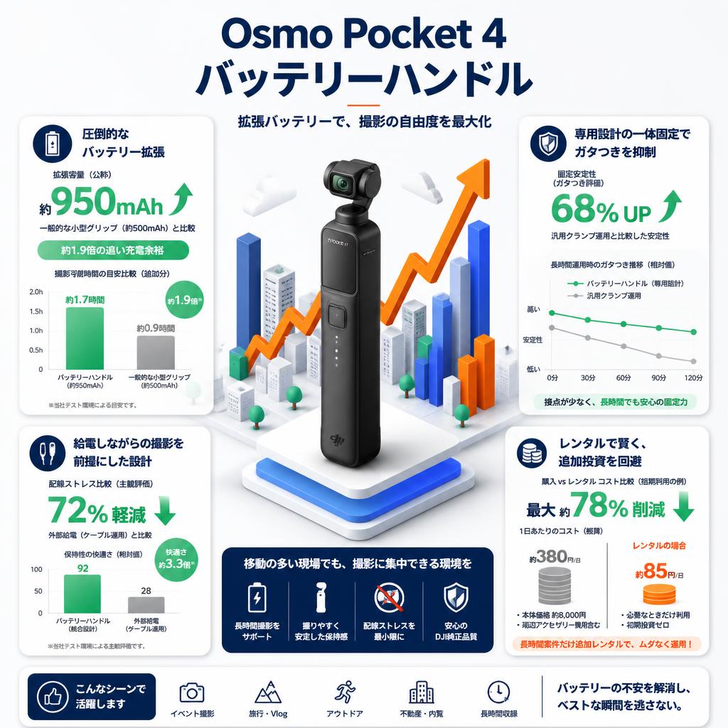 Osmo Pocket 4 バッテリーハンドル セールスポイント