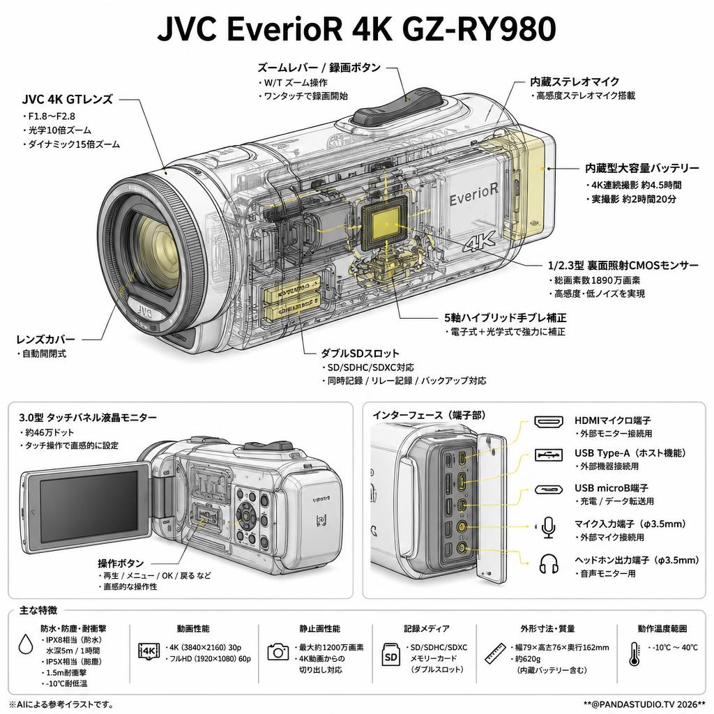 JVC EverioR 4K GZ-RY980 スペック