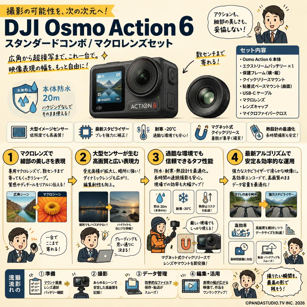 DJI Osmo Action 6 スタンダードコンボ / マクロレンズセット 概要