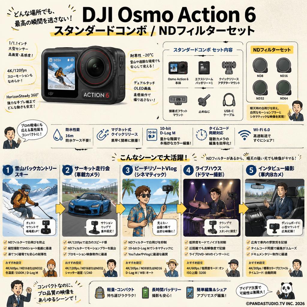 DJI Osmo Action 6 スタンダードコンボ / NDフィルターセット 用途